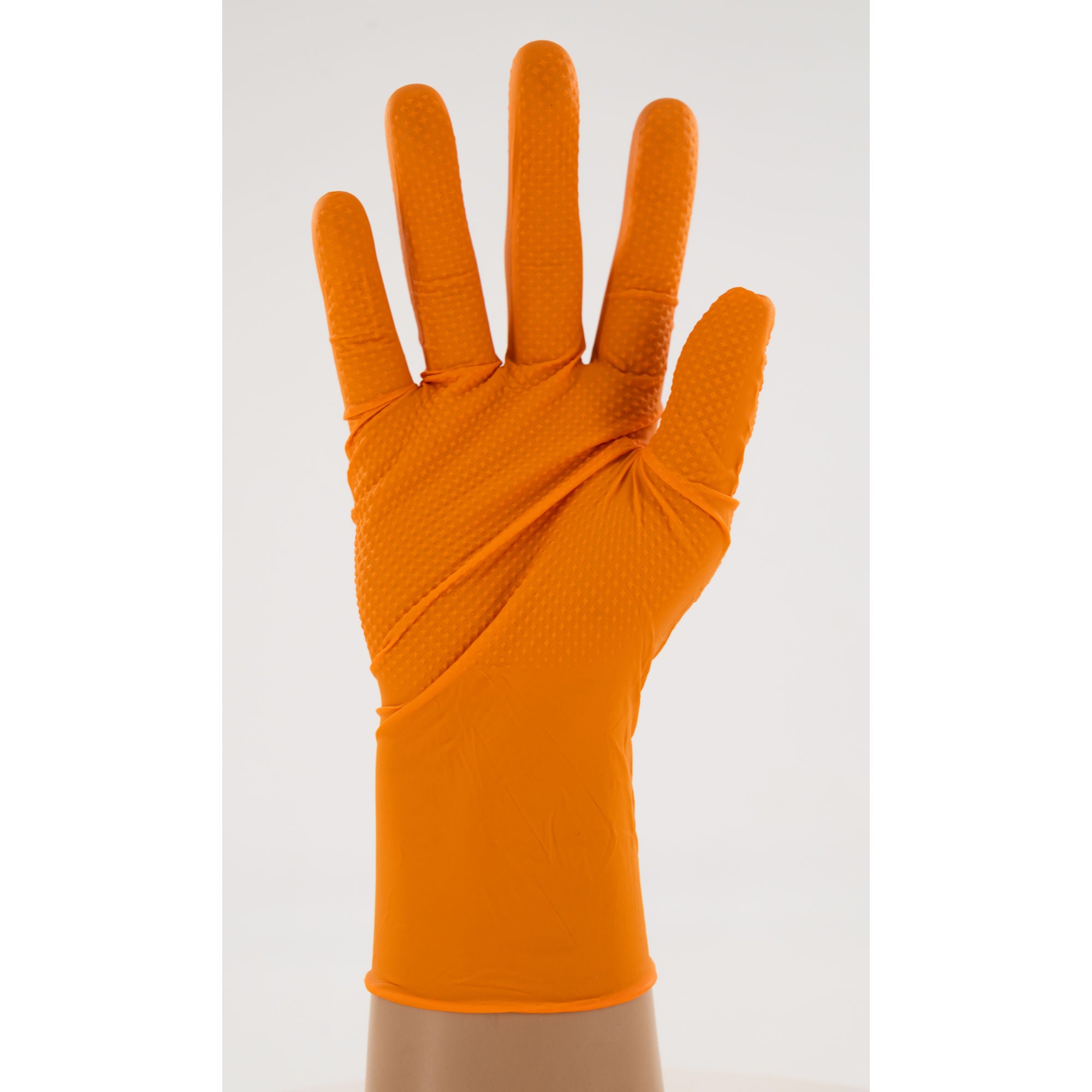 8 Mil HD Orange Nitrile Gloves with Diamond Texture Grip, Case