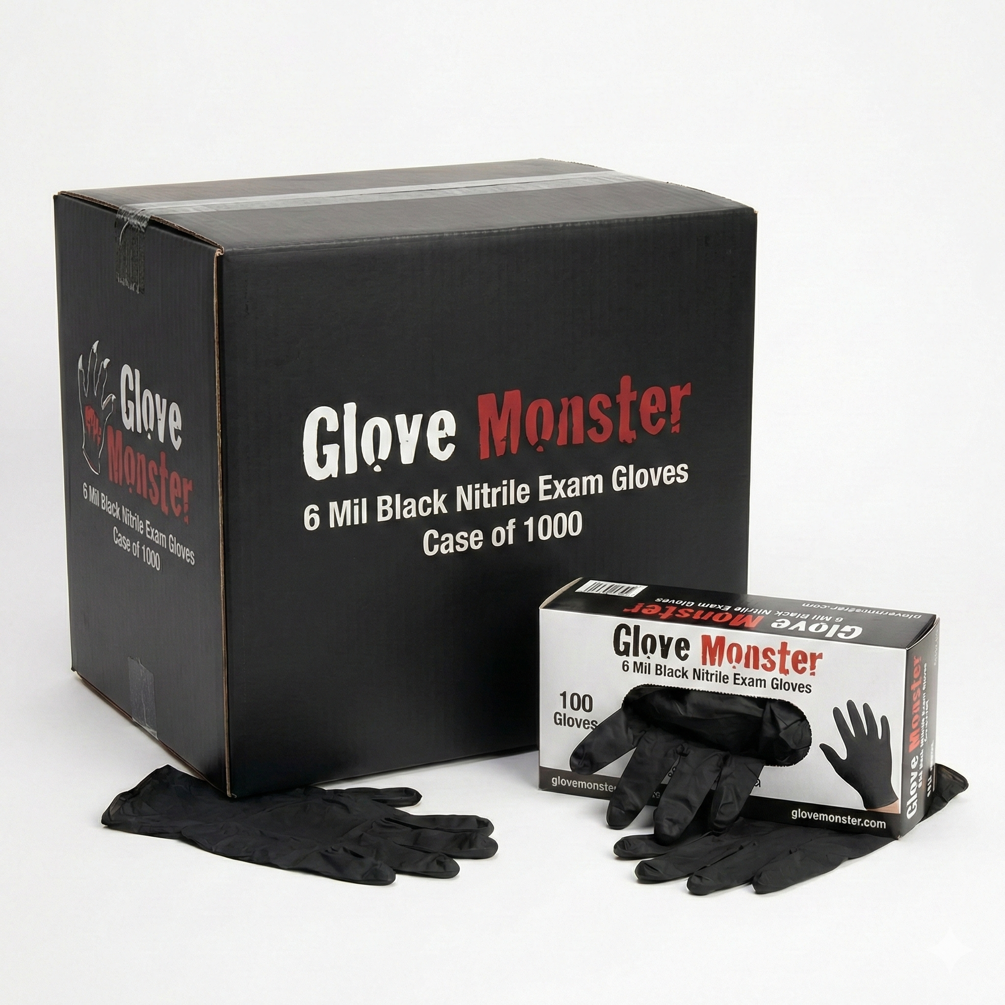 6 Mil Black Nitrile Exam Gloves, Case