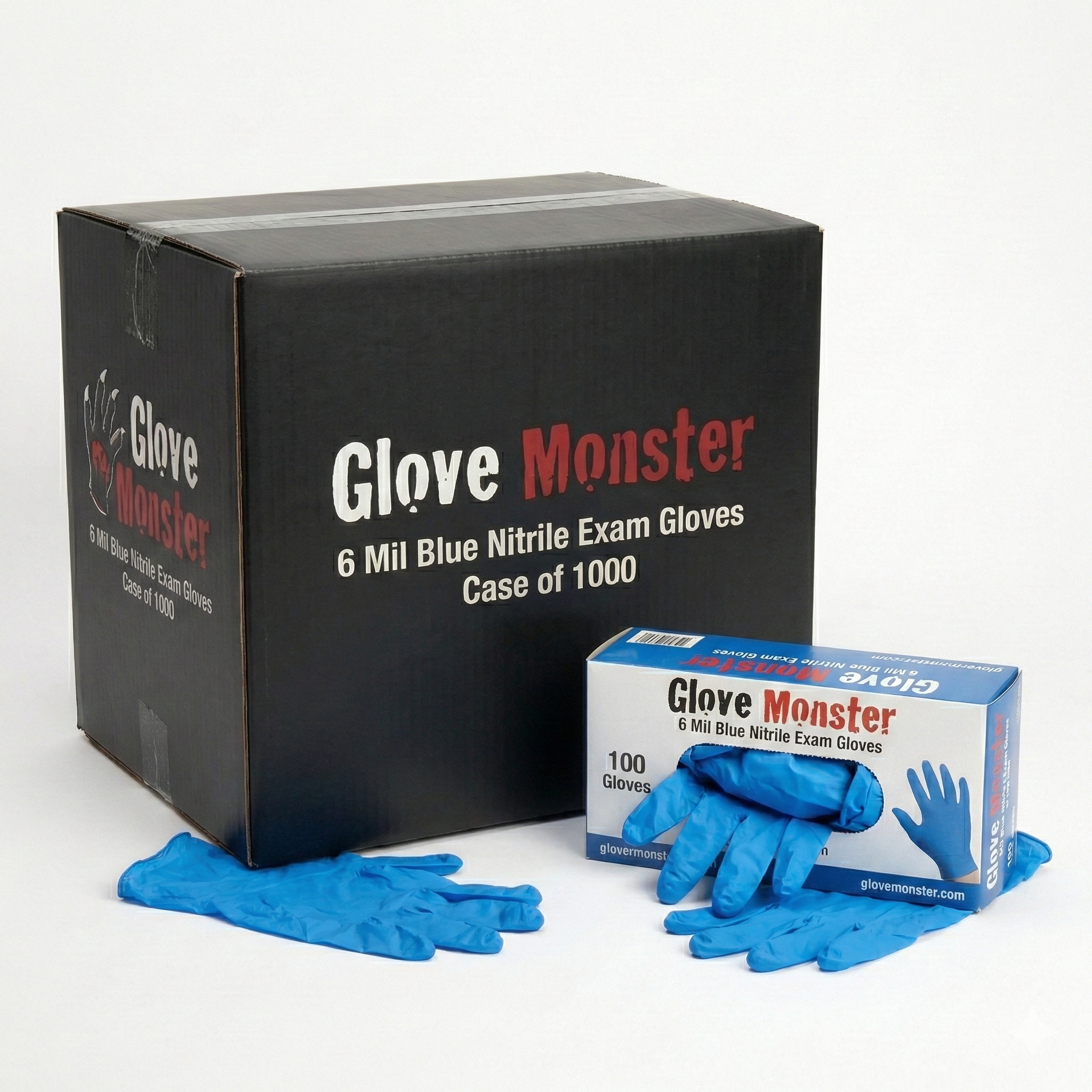 6 Mil Blue Nitrile Exam Gloves, Case