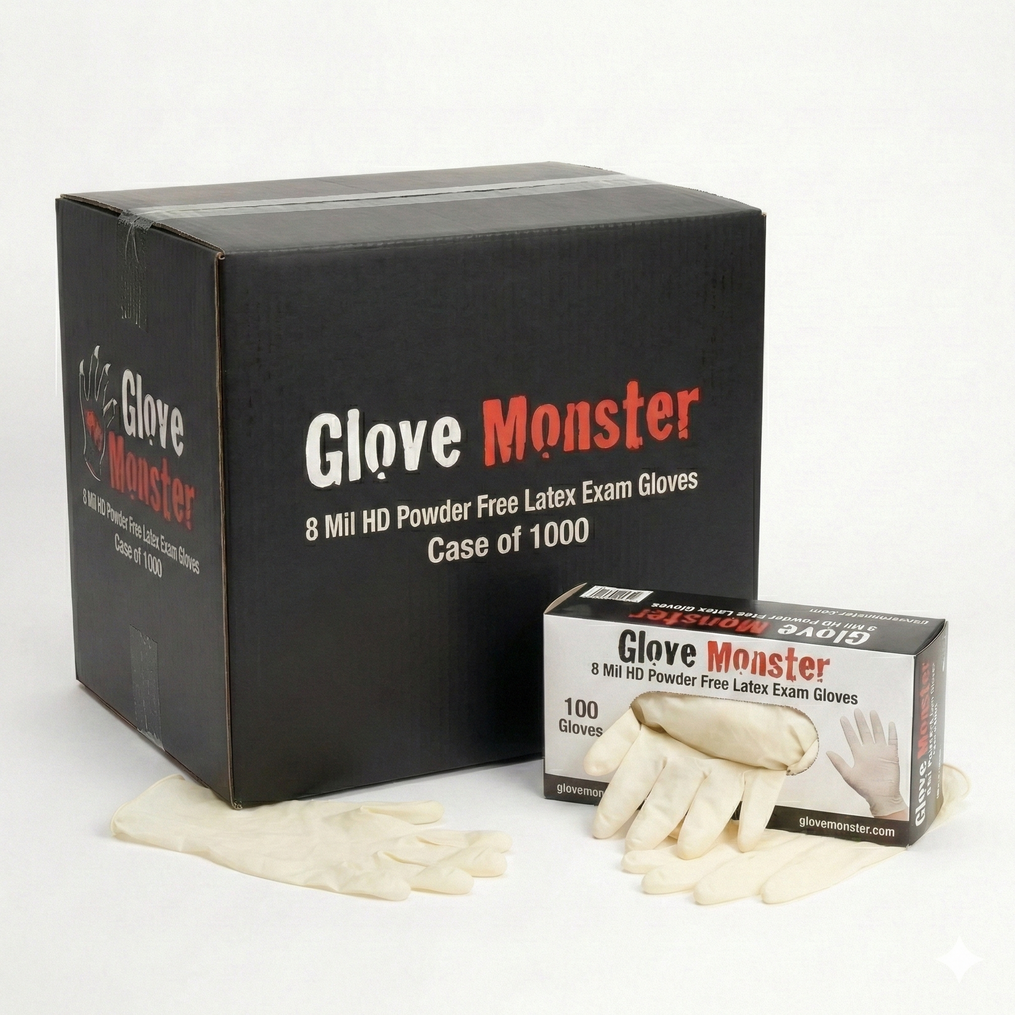 8 Mil Powder Free Latex Exam Gloves, Case